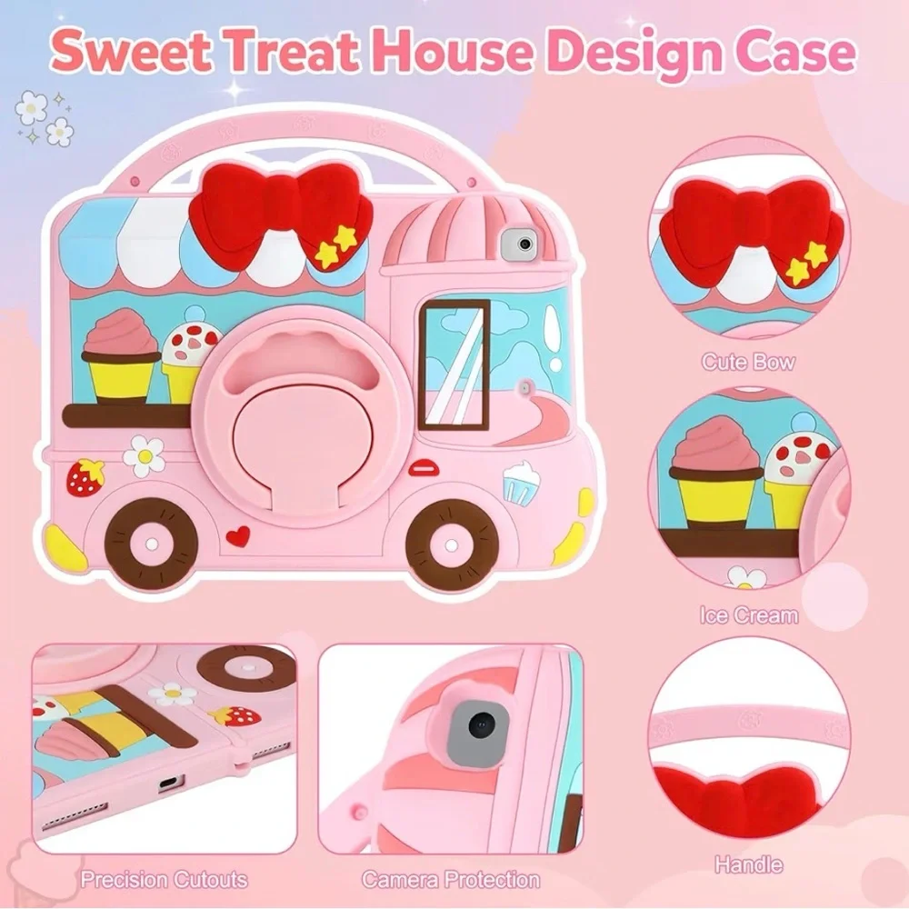 Kids iPad 6th/5th Generation Case Girls Ice Cream Shop NEW